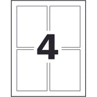 Avery 22827 Étiquettes durables, rectangulaires, amovibles, blanches, laser/jet d'encre, 4-3/4" x 3-1/2", 32/pqt-6