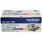 Brother TN221 Standard Yield Colour Toner Cartridges, 3 Pack-Rendement moyen de 1 400 pages par cartouche (1)