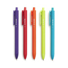 TRU RED - Stylos gel à séchage rapide rétractable - 0,7 mm - Couleurs variées - Paquet de 5-Encre de couleurs variées à débit fluide qui permet une écriture large et nette