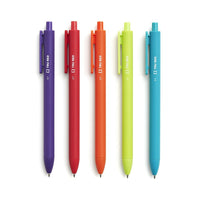 TRU RED - Stylos gel à séchage rapide rétractable - 0,7 mm - Couleurs variées - Paquet de 5-Encre de couleurs variées à débit fluide qui permet une écriture large et nette