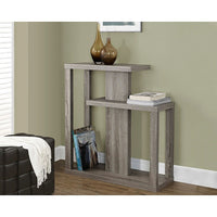 Monarch Specialties - 2472 Table D'Appoint - 32 po L/Console D'entrée Taupe Fonce-Conception à trois niveaux à aire ouverte dans un style contemporain