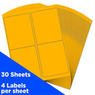 JAM Paper - Étiquettes postales, 4 x 5 po, orange fluo, 2 paquets de 120 (354329159G)-Taille : Très grand, 5 x 4 po