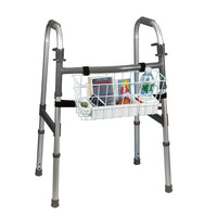 Bios — Panier pour cadre de marche-Ce panier plastifié peut être attaché à la plupart des cadres de marche et est doté d’un plateau transparent renforcé avec un grand compartiment, un compartiment pour ranger la monnaie ou les médicaments et un compartiment rond pour transporter un verre, une cannette ou une tasse
