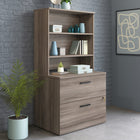 Sauder - La Collection Affirm Surmeuble de Bibliothèque - Finition Hudson Elm-Conforme à la norme BIFMA x5.9 pour la sécurité, la durabilité et la performance structurelle.