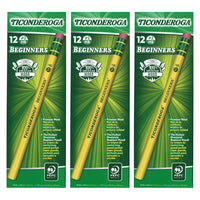 Ticonderoga Débutants #2 Crayons HB - Paquet De 36-Diamètres plus grands pour les enfants aux premiers stades de leur développement de l'écriture