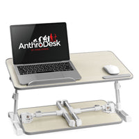 AnthroDesk - Plateau de table ajustable - Gris-Hauteur de visionnement optimale : 9.6 po à 12.7 po