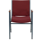 Flash Furniture – Chaise empilable robuste à revêtement bourgogne à motifs et rembourrage de 3 po Hercules, avec accoudoirs, p/4-Ensemble de 4 chaises empilables polyvalentes