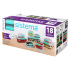 Sistema - Ensemble de contenants pour la conservation des aliments de 18 pièces-Bases transparentes, couvercles colorés - vont au lave-vaisselle, sur le support supérieur seulement