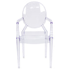 Flash Furniture – Chaise Ghost avec accoudoirs, fini cristal transparent, 4/ensemble -Ensemble de 4 chaises d'appoint de style classique
