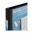 Staples - Reliure Better Binder, 1/2 po, noire-Les anneaux en D se ferment solidement, permettant aux pages de se tourner facilement