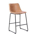 Plata Import - Tabouret Landon Antique - Tan-Tabouret de comptoir adapté à une utilisation intérieure et extérieure