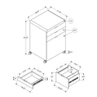 Monarch Specialties - 7583 Classeur 3 Tiroirs - Blanc Lustre-Cette classeur a 3 tiroirs complete sans effort tout autre bureau assorti (vendu separement)
