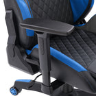 Chaise de jeu Nightshade de CorLiving - Noir et bleu-Le vérin à gaz s’ajuste pour une hauteur parfaite