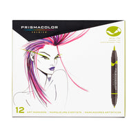 Marqueurs double pointe Premier de Prismacolor, couleurs variées, 12/paq. (1773297)-Marqueurs à dessin à double pointe en 12 couleurs variées