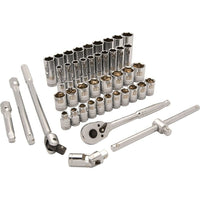 Dynamic Tools – Ensemble de 43 douilles métriques à 6 pans, prise de 1/2 po, standards et profondes, 10 mm à 28 mm-Comprend : 19 douilles métriques standards : 10, 11, 12, 13, 14, 15, 16, 17, 18, 19, 20, 21, 22, 23, 24, 25, 26, 27, 28 mm, 18 douilles métriques profondes : 10, 12, 13, 14, 15, 16, 17, 18, 19, 20, 21, 22, 23, 24, 25, 26, 27, 28 mm, rallonges de 5 po et 10 po, clé à cliquet à 45 dents, joint universel, poignée articulée, poignée en T
