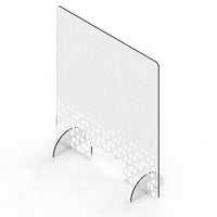 Pare-haleine en acrylique Mark Maker - 18" x 23,75" - Design # 1-Disponible avec des pieds en acrylique pour se tenir facilement sur les comptoirs pour une portabilité et une installation rapide sans outils requis.