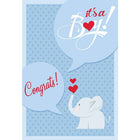 Rosedale –  Cartes de souhaits et enveloppes, Congrats! It’s a Baby Boy, 5 1/2 x 8 po, 12/paquet (15201)-Imprimé sur du papier cartonné non couché de haute qualité