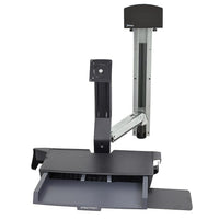 Ergotron ? Système combo assis/debout StyleView avec surface de travail, blanc brillant (45-272-216)-Ajustement ergonomique de la hauteur ACL de 25 po pour un travail assis ou debout