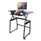 Rocelco - Ensemble de rehausseur de bureau de luxe à hauteur ajustable de 46" et support au sol - Noir-ASSEMBLAGE MINIMAL REQUIS: Les pieds de bureau debout se fixent en quelques minutes et vous êtes prêt à partir
