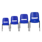 Flash Furniture – Chaise coquille empilable et ergonomique Hercules avec cadre noir et siège de 16 po, bleu marine-Conception ergonomique