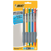 BIC - Extra Comfort Porte-mines HB - 0,5 mm - Paquet de 5-Portemine à prise caoutchoutée pour plus de confort