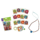 Chenille Kraft – Trousse de perles 100 jours, 12/paquet (CK-4678)-La trousse de perles emballées individuellement comprend un cordon agencé aux couleurs des perles, de petites perles et un médaillon 100 jours