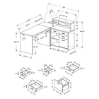 Monarch Specialties - 7318 Bureau - Taupe Fonce De Coin Cote Droit Ou Gauche-Conception d'angle peu encombrante mais avec finition sur tous les côtés pour un placement flexible partout dans un bureau à domicile, avec un plateau facile à nettoyer pour étudier, écrire ou travailler sur votre ordinateur portable.