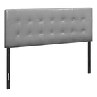 Monarch Specialties - 6001Q Lit Queen Tete De Lit Simili - Cuir Gris-Tête de lit bouton touffeté et rembourré en similicuir gris