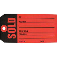 Étiquette Sold, 5 1/4 x 2 3/8 (po)-Aide à identifier les articles vendus dans un point de vente