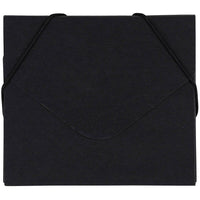 JAM Paper Porte-documents avec pochette à CD et fermeture à élastique, 5 x 5 5/8 x 3/8 po, noir kraft, 4/paquet-Noir kraft