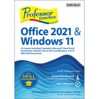 Individual Software - Professor Teaches Office 2021 & Windows 11 with Skill Assessment [Télécharger]-Le système d'apprentissage complet avec évaluation des compétences