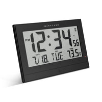 Marathon Watch - Grande horloge atomique avec rétroéclairage automatique - Noir-Rétroéclairage Auto-Nuit: un capteur de lumière ambiante détecte la faible luminosité et active le rétroéclairage doux.