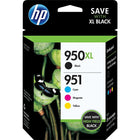 HP 950XL et HP 951 Ens. 4 cartouches d’encre noire à rendement élevé et d’encre cyan, magenta et jaune d’origine (C2P01FN)-Couleurs: Noir, cyan, magenta, jaune