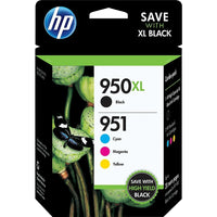 HP 950XL et HP 951 Ens. 4 cartouches d’encre noire à rendement élevé et d’encre cyan, magenta et jaune d’origine (C2P01FN)-Couleurs: Noir, cyan, magenta, jaune