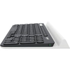 Logitech Clavier K780 Sans Fil Multidispositifs-Le système de touches Logitech PerfectStroke, offre une frappe de précision et silencieuse, conception fine, comme un ordinateur portable, touches concaves et raccourcis