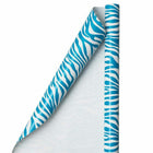 JAM Paper -  Papier cadeau – Papier cadeau imprimé zèbre – 50 m² au total – Rayures safari bleues et blanches – 2 rouleaux/paquet-La superficie parfaite pour emballer rapidement et facilement vos cadeaux