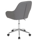 Flash Furniture – Fauteuil fonctionnel Cortana pour la maison et le bureau, dossier mi-hauteur, cuir gris (DS8012LBGRY)-Mousse ignifuge CA117