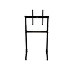Course de niveau supérieur Stand monoplace à moniteur unique-Le support comprend à la fois des roues verrouillables pour un déplacement facile et des pieds réglables en hauteur, à vous de choisir.