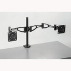 Fellowes - Bras-support double professionnel pour moniteur-Avec pince facile à fixer au bureau de 1 po à 3 po d'épaisseur ou dans la rondelle  