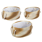 CTG - Paniers de rangement ovales Ombre, ensemble de 3, beige-Matériau : construction durable en coton et jute