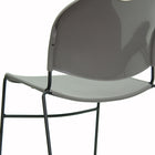 Flash Furniture - Chaise ultra-compacte empilable grise de la série HERCULES avec cadre enduit de poudre noire-Poignée de portage pour un meilleur transport