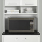 South Shore - Myro - Garde-manger avec espace pour micro-ondes - Fausse Pierre Noire et Blanc-Style: Contemporain