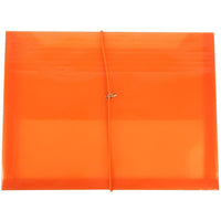 JAM Paper Enveloppes plastique format livret extensibles, fermeture à bande élastique, 9 3/4x2 5/8x13 po, orange, 12/paq.-Taille : 9,75x13x2,63 po