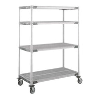 Chariots sur roulettes à tige Metromax I, 4 tablettes, 48 x 69 x 18 (po) (X356EGX3)-Nombre de tablettes : 4