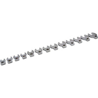 Gray Tools – Ensemble 13 pièces de clé pied-de-biche à fourche de 3/8 po, métrique, fini chromé 10 à 24mm-Tailles incluses : 10, 11, 12, 13, 14, 15, 16, 17, 18, 19, 21, 22 et 24 mm.