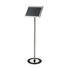 Futech FSH011S Support pour enseigne de sol paysage / portrait, 10,5 "x 13" enseignes, argent-Cadre réglable à 360 degrés