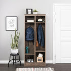 Prepac - Meuble de rangement étroit pour vestibule - gris vieilli - ensemble de 2-Compartiment du centre de 56,5 po avec tablette amovible pour les grands articles