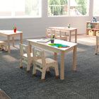Flash Furniture - Table d'activites trapezoïdale Bright Beginnings de qualite commerciale en bois pour salle classe (MKME088017)-Peut accueillir jusqu'à 3 enfants