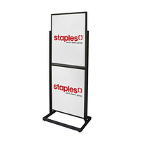 Futech BH-55F Support de plaque de signalisation au sol, 60 "x 24" x 15 ", Noir mat-Taille du cadre: 22 "L x 28" H