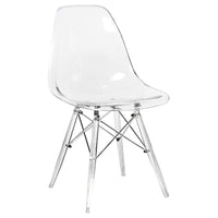 Nicer Furniture - chaise d'appoint transparente style Eiffel - paquet de 4-Siège moulé en plastique robuste de haute qualité